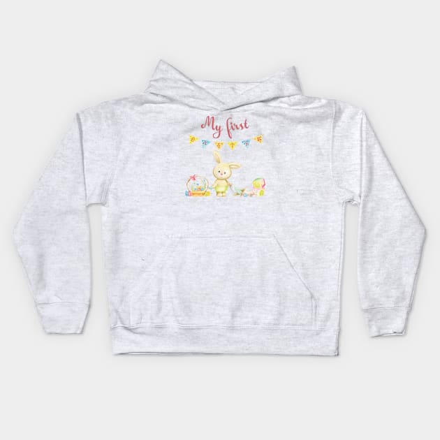 My first Easter design for your baby's very first Easter holiday celebration Kids Hoodie by Be my good time